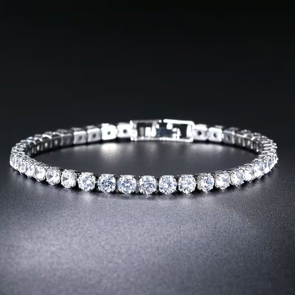 New Womens Diamond Cz Tennis Bracelet 7"